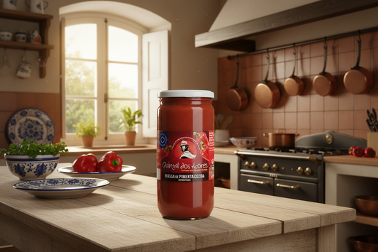 Jar of Quintal dos Açores pepper paste on a white background