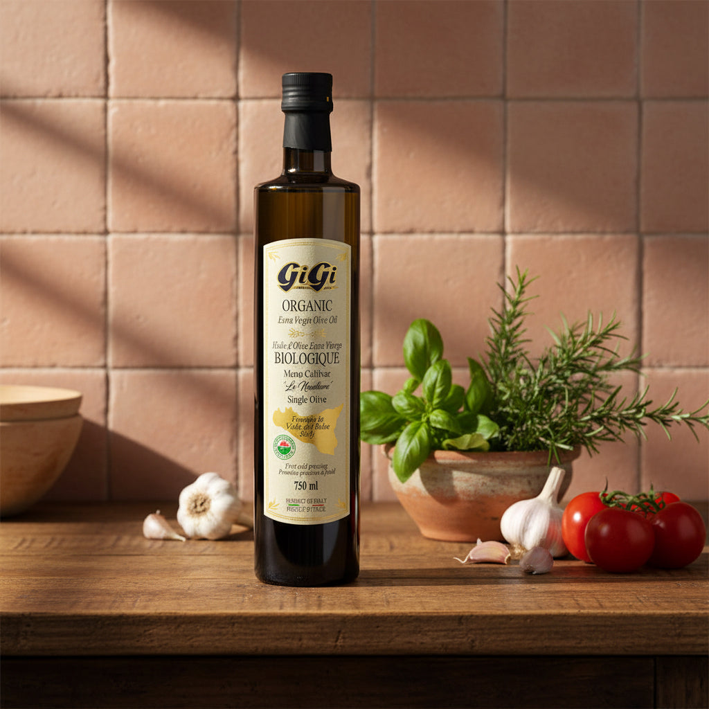 large bottle of olive oil from Gigi importing. 