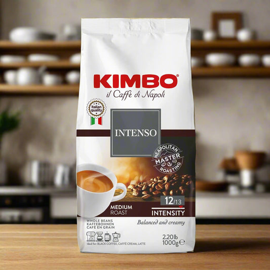 Kimbo Intenso coffee package on a white background