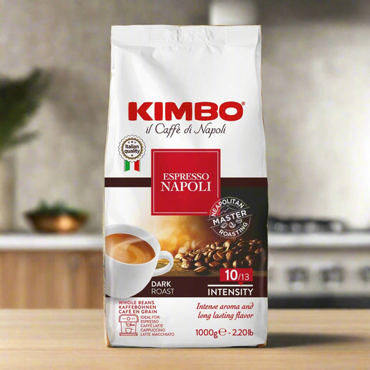 Kimbo Espresso Napoli coffee bag on a white background